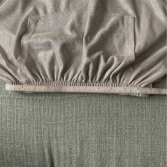 BERSHKA glitter champagne crop top hoodie 🥂 - Picture 7 of 8